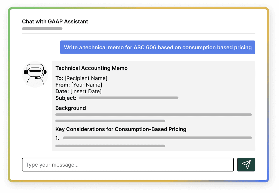 Write memos for executives, auditors and investors